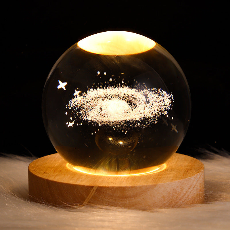 Luminous Crystal Ball Night Lamp – Creative Projection Light