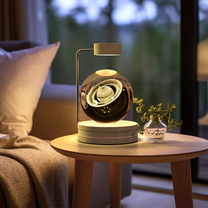 Crystal Ball Cosmic Night Light – USB-Powered Warm Bedside Lamp