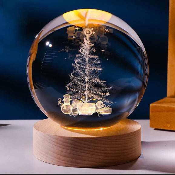 Luminous Crystal Ball Night Lamp – Creative Projection Light