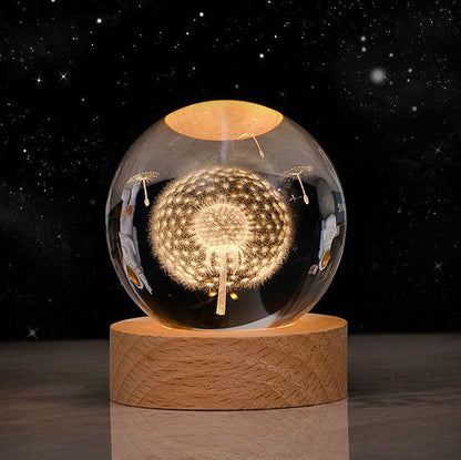 Luminous Crystal Ball Night Lamp – Creative Projection Light