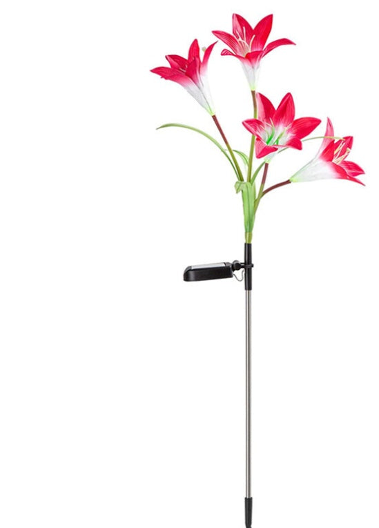 Solar Lily Flower LED Garden Lights – Waterproof Outdoor Landscape Decoration