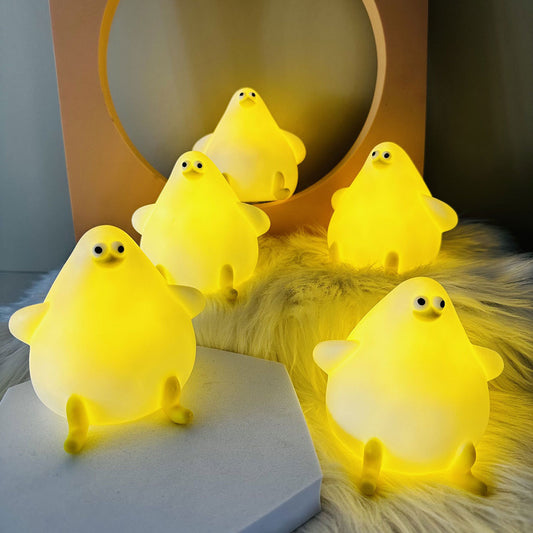 Cute Seagull Silicone Night Light – USB Rechargeable Bedside Lamp for Kids