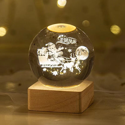 Luminous Crystal Ball Night Lamp – Creative Projection Light