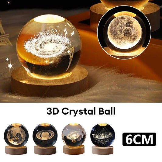 Luminous Crystal Ball Night Lamp – Creative Projection Light