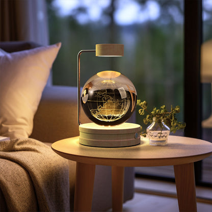 Crystal Ball Cosmic Night Light – USB-Powered Warm Bedside Lamp