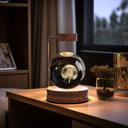 Crystal Ball Cosmic Night Light – USB-Powered Warm Bedside Lamp