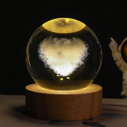 Luminous Crystal Ball Night Lamp – Creative Projection Light