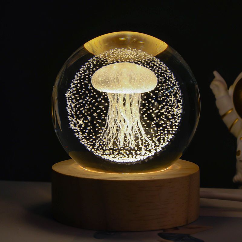 Luminous Crystal Ball Night Lamp – Creative Projection Light