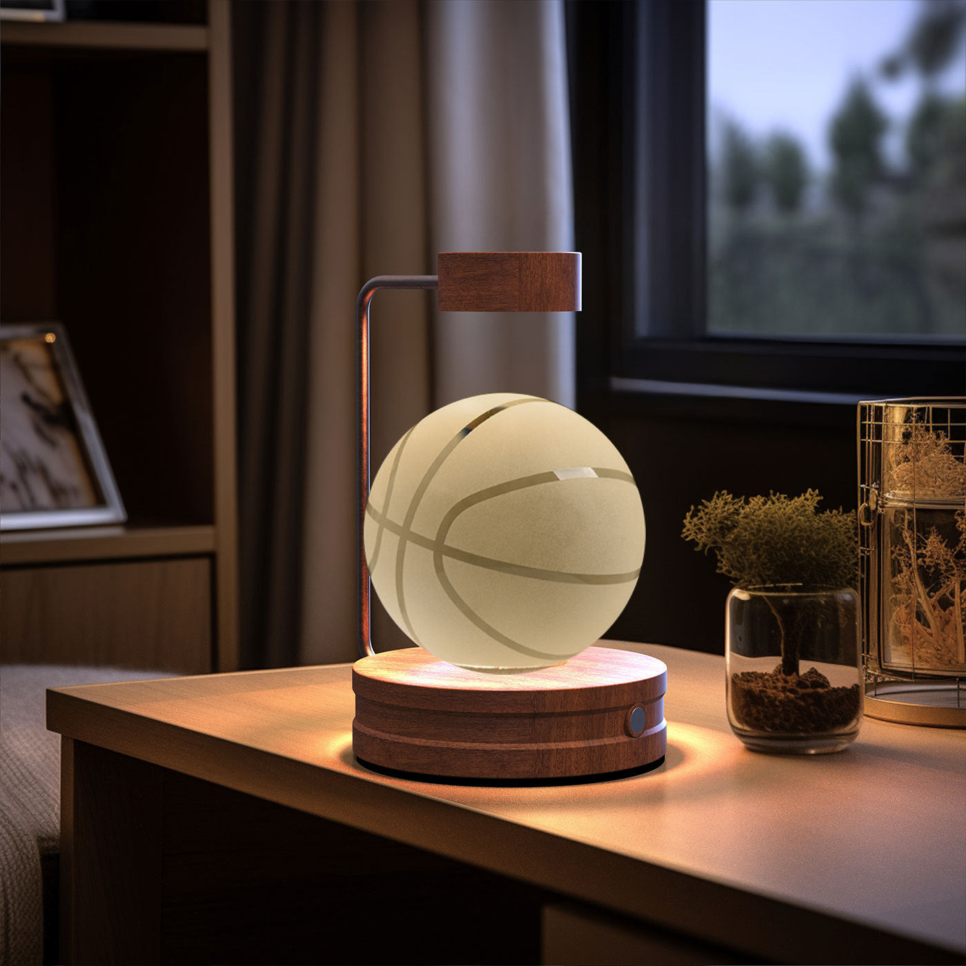 Crystal Ball Cosmic Night Light – USB-Powered Warm Bedside Lamp