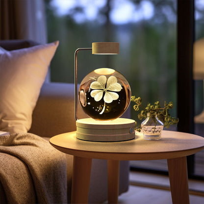 Crystal Ball Cosmic Night Light – USB-Powered Warm Bedside Lamp