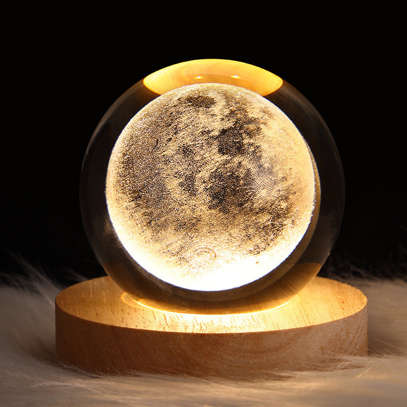 Luminous Crystal Ball Night Lamp – Creative Projection Light