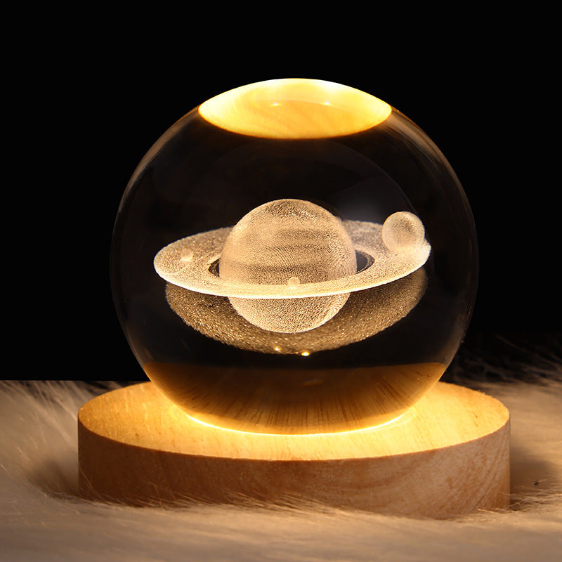 Luminous Crystal Ball Night Lamp – Creative Projection Light