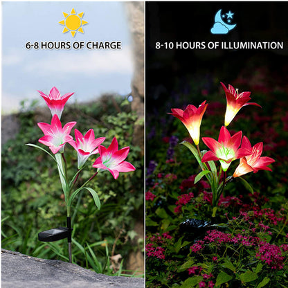 Solar Lily Flower LED Garden Lights – Waterproof Outdoor Landscape Decoration