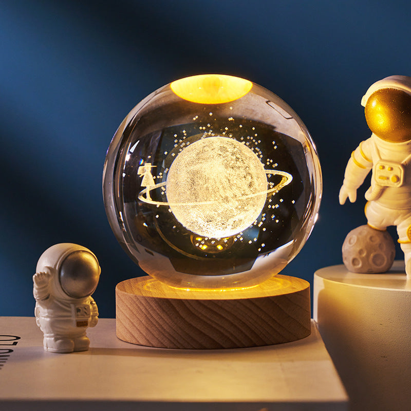 Luminous Crystal Ball Night Lamp – Creative Projection Light