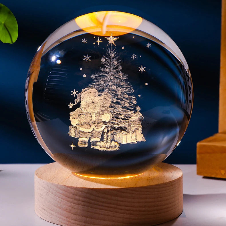 Luminous Crystal Ball Night Lamp – Creative Projection Light