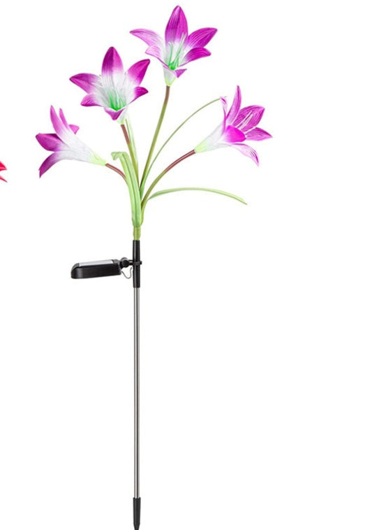 Solar Lily Flower LED Garden Lights – Waterproof Outdoor Landscape Decoration